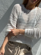 Load image into Gallery viewer, ISLA WHITE CROCHET SWEATER
